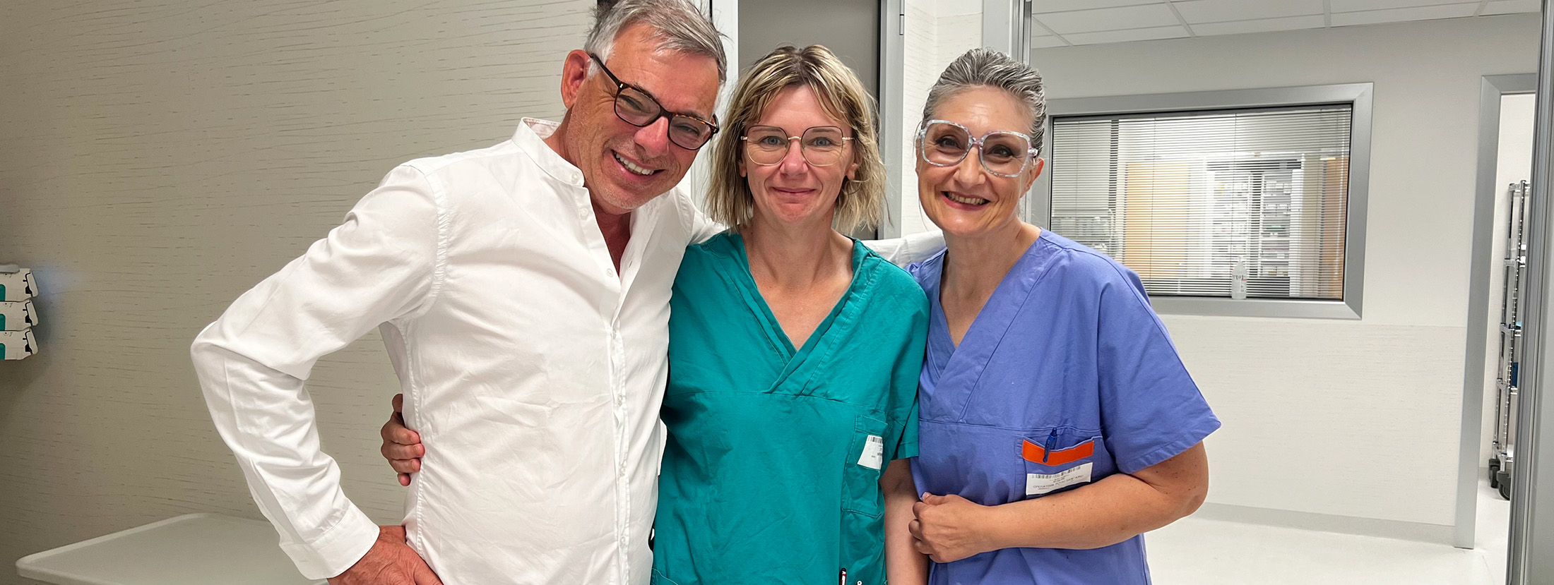 Emiliana and Elena in the Borgomanero Hospital, Italy