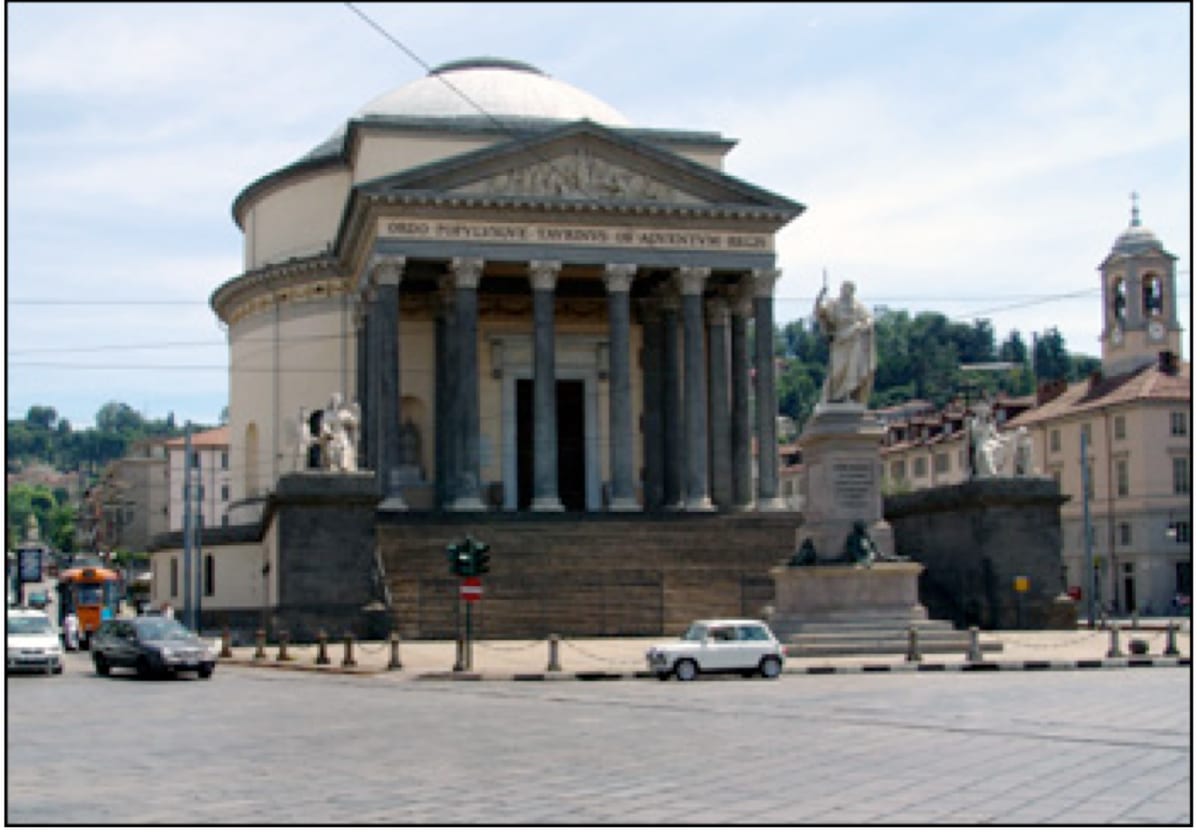 The Gran Madre di Dio church in Turin, where the wedding scene and the Mini descent down the steps were filmed for The Italian Job