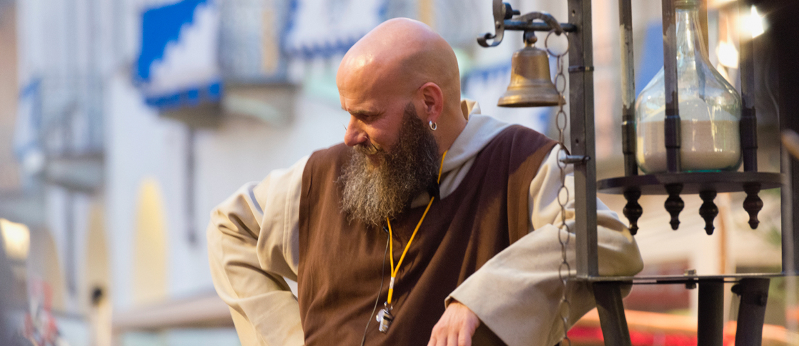 Medieval games in the city square