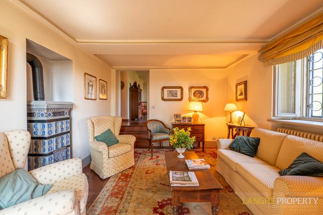 Located on it's own hill with views of vineyards, Alps and the Langhe hills