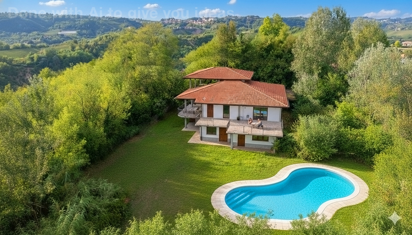 'Shell' villa in stunning location close to Alba