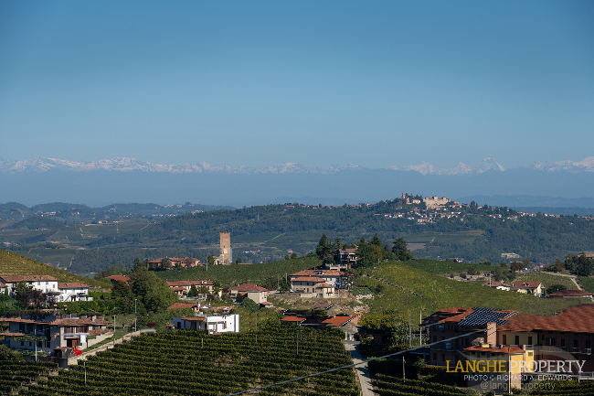Barbaresco villa with stunning view of vineyards and Alps